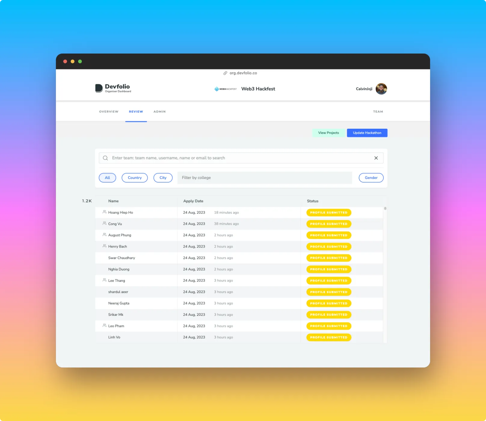 Online mode view